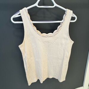 Scalloped Edge baby pink Tank Top